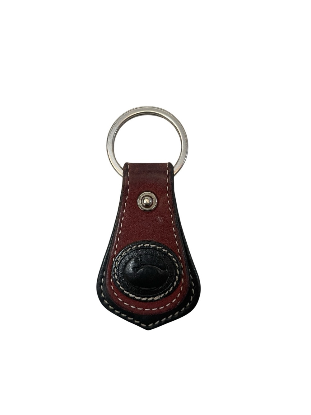 Dooney & Bourke Vintage Y2K Brown Black All Weather Leather Duck Keychain